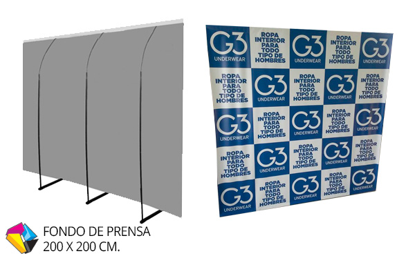 banner fondo de prensa 200 x 200 cm